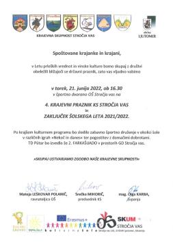 VABILO 2022 KS Stročja vas